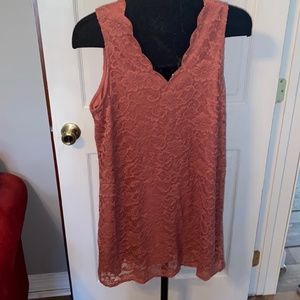Dusty rose lace dress